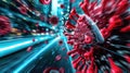 Dynamic visualization of virus spread with accelerated impact and vivid colors