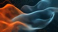 Abstract Wave Mesh Background Data Visualization Technology Grid Surface Orange Blue Contrast Digital Landscape Royalty Free Stock Photo