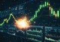 Financial Data Explosion: Stock Market Analysis Royalty Free Stock Photo
