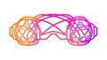Dynamic VR Goggles Abstract Flowing Intertwined Lines, vector design Generative AI Royalty Free Stock Photo