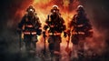 Dynamic Warriors: Firemen Unleashing their Energy