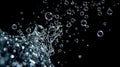 Dynamic Water Bubbles Floating on Solid Black Background â Ultra-Realistic Macro Liquid Art Royalty Free Stock Photo