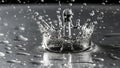 Dynamic Water Drop Crown Splash on Dark Surface Royalty Free Stock Photo