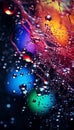 Dynamic Water Droplets in Mesmerizing Bursting Motion: Vibrant and Abstract Background
