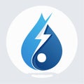 Dynamic Water and Lightning Energy Logo Royalty Free Stock Photo
