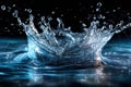 Dynamic Water Splash Crown on Dark Background Royalty Free Stock Photo