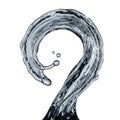 Dynamic water splash forming a question mark shape Royalty Free Stock Photo