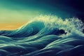 Dynamic Water waves gradient wallpaper background header illustration. generative AI Royalty Free Stock Photo