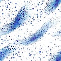 Dynamic Wave Elements Of Blue Dots On White Background. Seamless Background. Generative AI Royalty Free Stock Photo