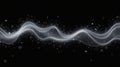Dynamic wave of particles in motion against black background, abstract digital visualization of data flow and futuristic Royalty Free Stock Photo