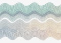 A dynamic wave pattern composed of evenly spaced, multicolored dots arranged in horizontal rows. Royalty Free Stock Photo