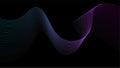 Dynamic wave patterns create vibrant lines against a black background in a colorful abstract design Royalty Free Stock Photo