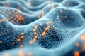 Dynamic wave patterns showcase molecular structures in nanotechnology. Generative AI Royalty Free Stock Photo