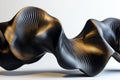 dynamic waveforms in black and gold, continuously shifting and morphing to create a sense of ongoing