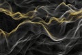 dynamic waveforms in black and gold, continuously shifting and morphing to create a sense of ongoing