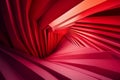 Dynamic Waves of Crimson Forms Create a Captivating Interplay of Light and Shadow. Generative AI Royalty Free Stock Photo