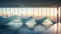 Dynamic Waves of Transformation in Modern Office Space Royalty Free Stock Photo