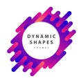Dynamic wavy form with irregular parallel rounded lines frames . Isolated on white background Royalty Free Stock Photo