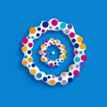 A dynamic, whirling pattern of bright dots generating a captivating spiral effect.
