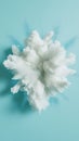 Dynamic white smoke explosion on light blue background creating a burst of energy and motion, AI Generative Royalty Free Stock Photo