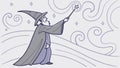 Dynamic Wizard Casting Spell, Unleashing Magic, vector design Generative AI Royalty Free Stock Photo