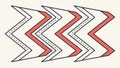 Dynamic Zigzag Pattern: Modern Decorative Border Element, vector design Generative AI Royalty Free Stock Photo