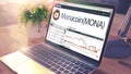 The Dynamics of Cost of MONACOIN onLaptop Screen. Cryptocurrency Royalty Free Stock Photo