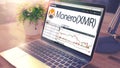 The Dynamics of Cost of MONERO on theLaptop Screen. Cryptocurren Royalty Free Stock Photo