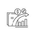 Dynamics of financial growth line icon concept. Dynamics of financial growth vector linear illustration, symbol, sign