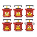 Dynamite Blasting Machine cartoon character with various angry expressions Royalty Free Stock Photo
