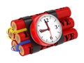 Dynamite Bomb with Clock Timer. Royalty Free Stock Photo