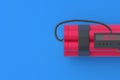 Dynamite bomb with digital timer. Countdown and deadline. Copy space Royalty Free Stock Photo