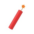 Dynamite bomb explosion with burning wick detonate. Aggression terrorism. Royalty Free Stock Photo