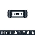 Dynamite bomb explosion violence detonate dynamite bomb icon flat Royalty Free Stock Photo