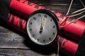 Dynamite bomb with a timer Royalty Free Stock Photo