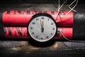 Dynamite bomb with a timer Royalty Free Stock Photo