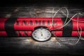 Dynamite bomb with a timer Royalty Free Stock Photo