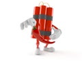 Dynamite character holding hot pepper Royalty Free Stock Photo