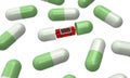 Dynamite inside the capsule pills 3d rendering Royalty Free Stock Photo