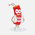 Dynamite mascot and background in love pose Royalty Free Stock Photo