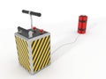 Dynamite pack and detenator. 3d illustration.