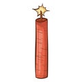 Dynamite with wick and spark, explosive vector isolated doodle illustration