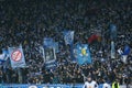 Dynamo Kyiv fans celebrating scored goal in UEFA Europa League Round of 16 second leg match between Dynamo and Everton