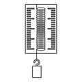 Dynamometer with a hook icon, outline style