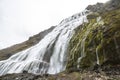 Dynjandi waterfall from close, majestic fall, Iceland