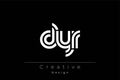 DYR Creative Unique Modern Letter Logo Design Royalty Free Stock Photo