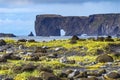 Dyrholaey Arch with Hole Reynisfjara Black Sand Beach Iceland