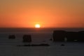 Dyrholaey rock formation at sunset, Iceland Royalty Free Stock Photo