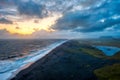 Dyrholaey View Down the Black Sand Beach in Southern Iceland