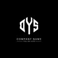 DYS letter logo design with polygon shape. DYS polygon and cube shape logo design. DYS hexagon vector logo template white and Royalty Free Stock Photo
